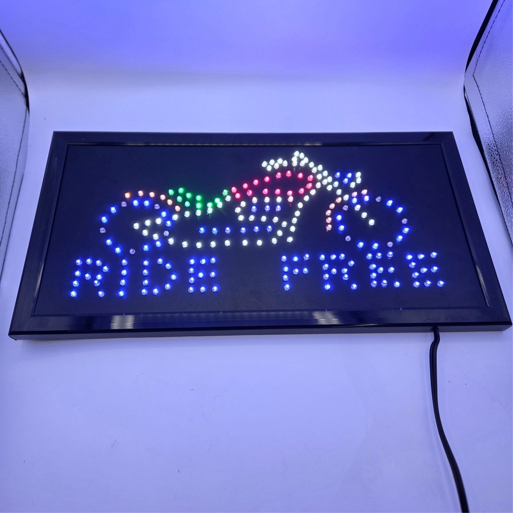 Animated Motion Lighted Motorcycle Sign